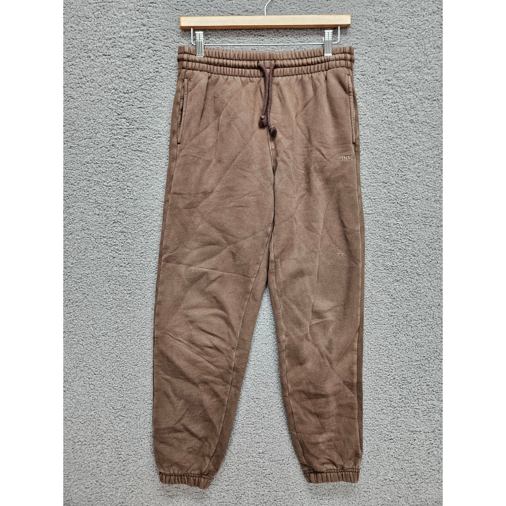 TNA Sweatfleece Sweatpants Small Brown Cozy Fleece Boyfriend Fit Joggers